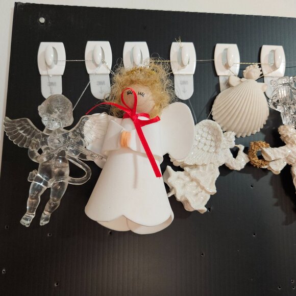 Set Of 7 Angel & Shell-Themed Christmas Ornaments Glass & Resin - Picture 2 of 8